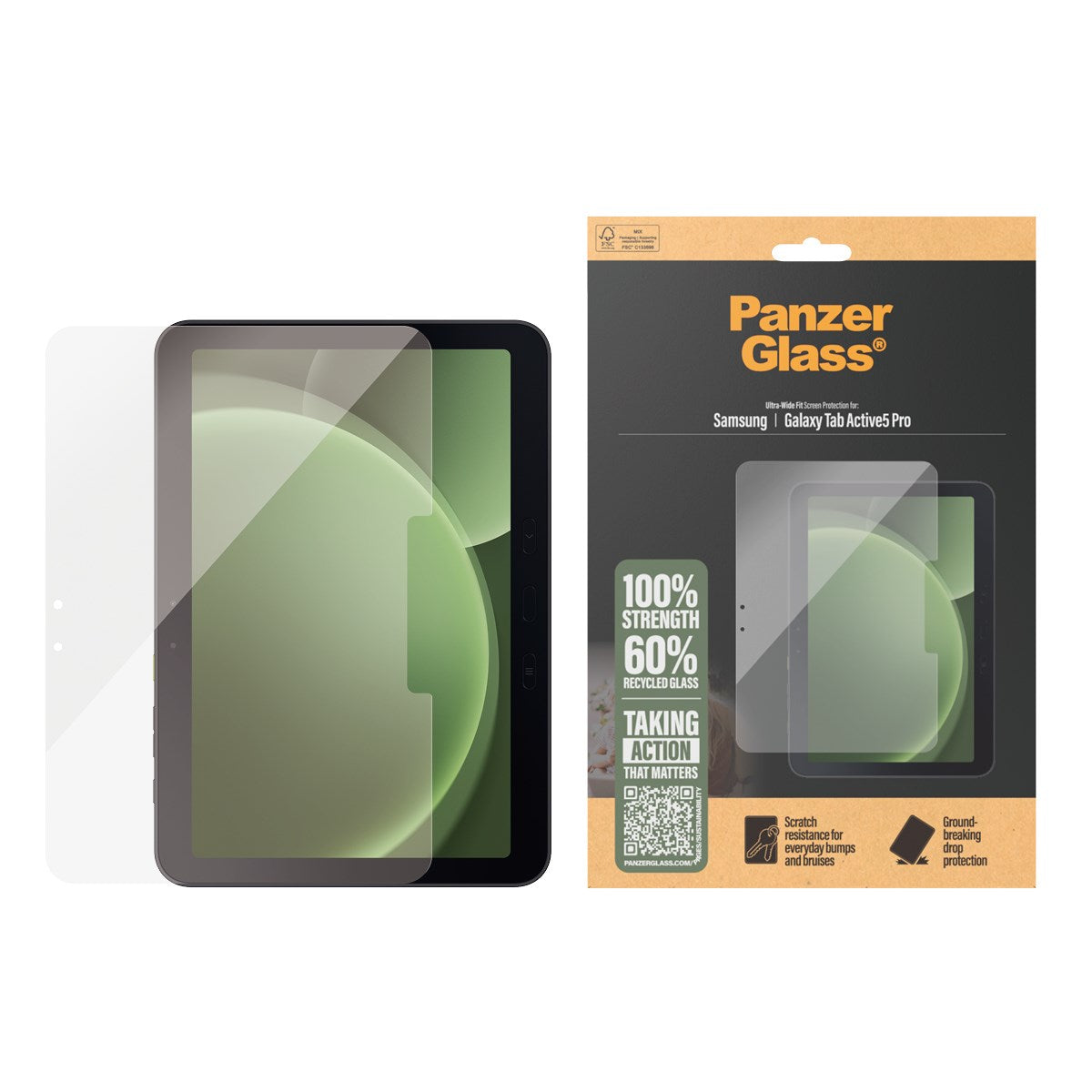 PanzerGlass® Screen Protector Samsung Galaxy Tab Active5 Pro | Ultra-Wide Fit
